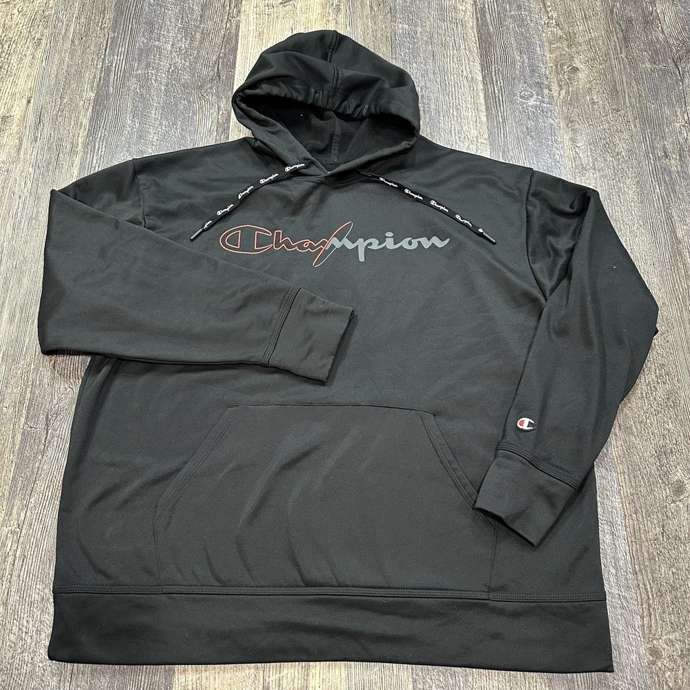 Champion Game Day Black Fleece Graphic Pullover Hoodie Men's Size XL